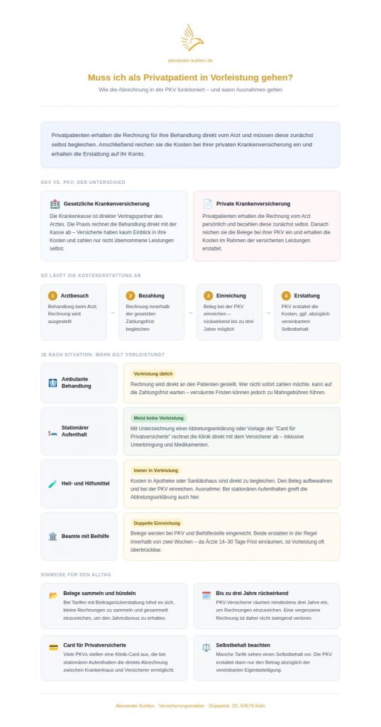 Vorleistungen als Privatpatient Infografik