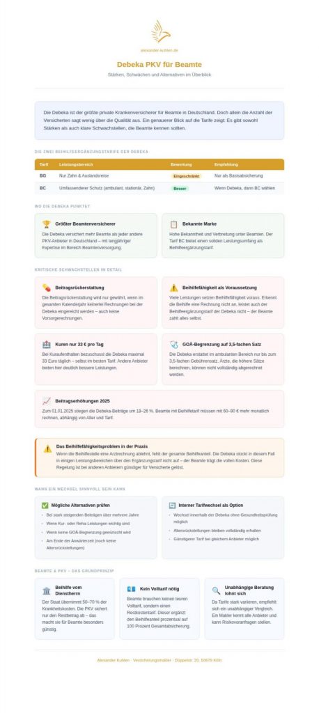 Infografik: Debeka private Krankenversicherung für Beamte